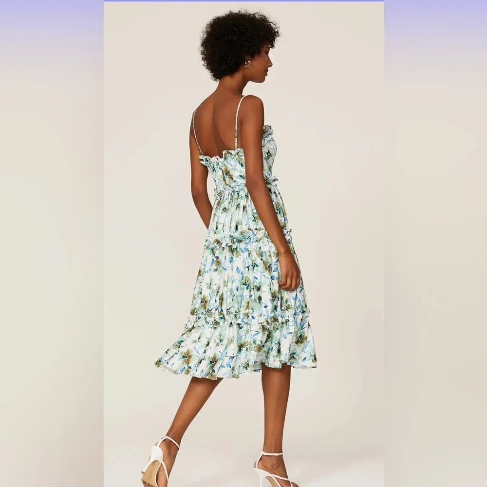 Badgley Mischka Blue Floral Ruffle Trim Dress
Size 8 - Picture 3 of 9